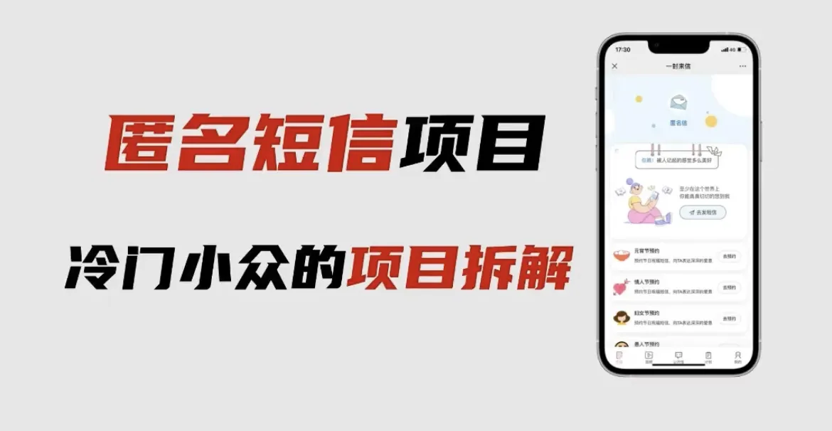 匿名短信项目，冷门小众的项目视频拆解
