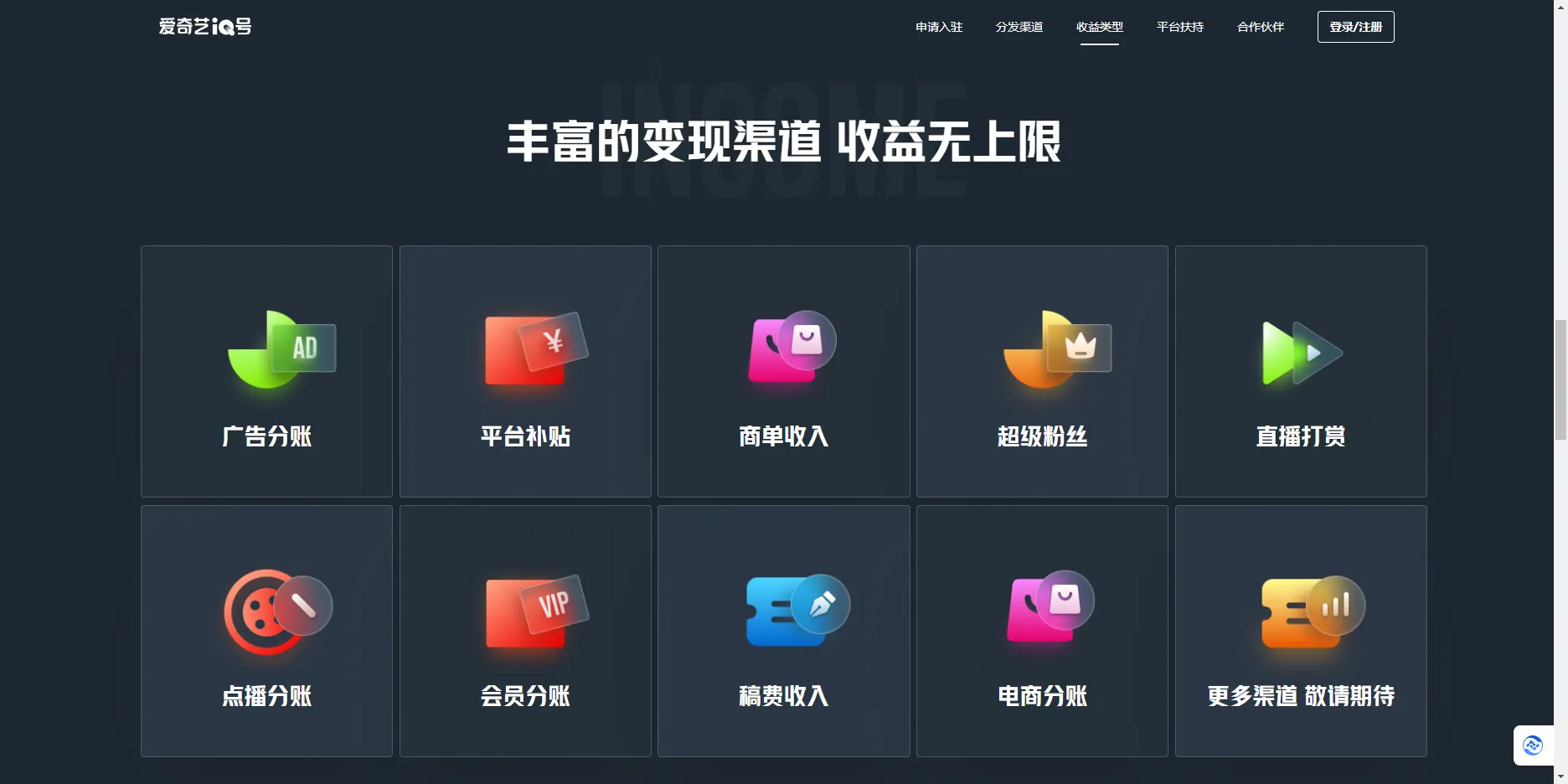 爱奇艺官方提供丰富的变现渠道方法之一-青争开放社区