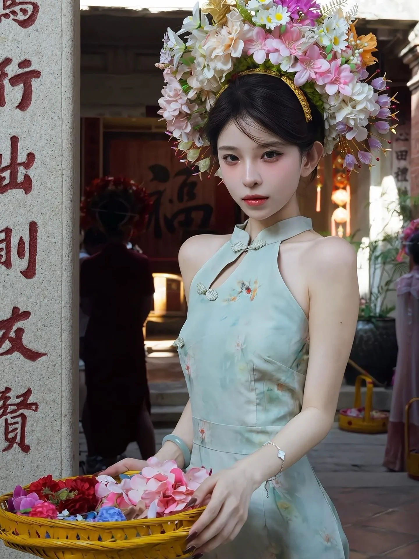 今年拍的最后一次簪花